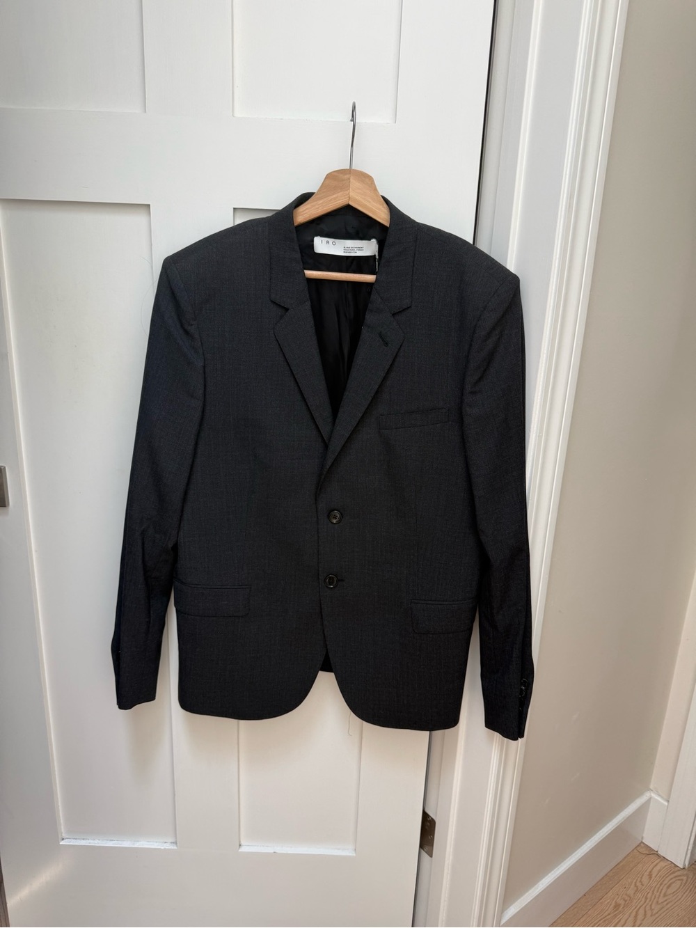 IRO NWT Charcoal Gray Wool Blazer Jacket: Size 50 EUR / 40 US